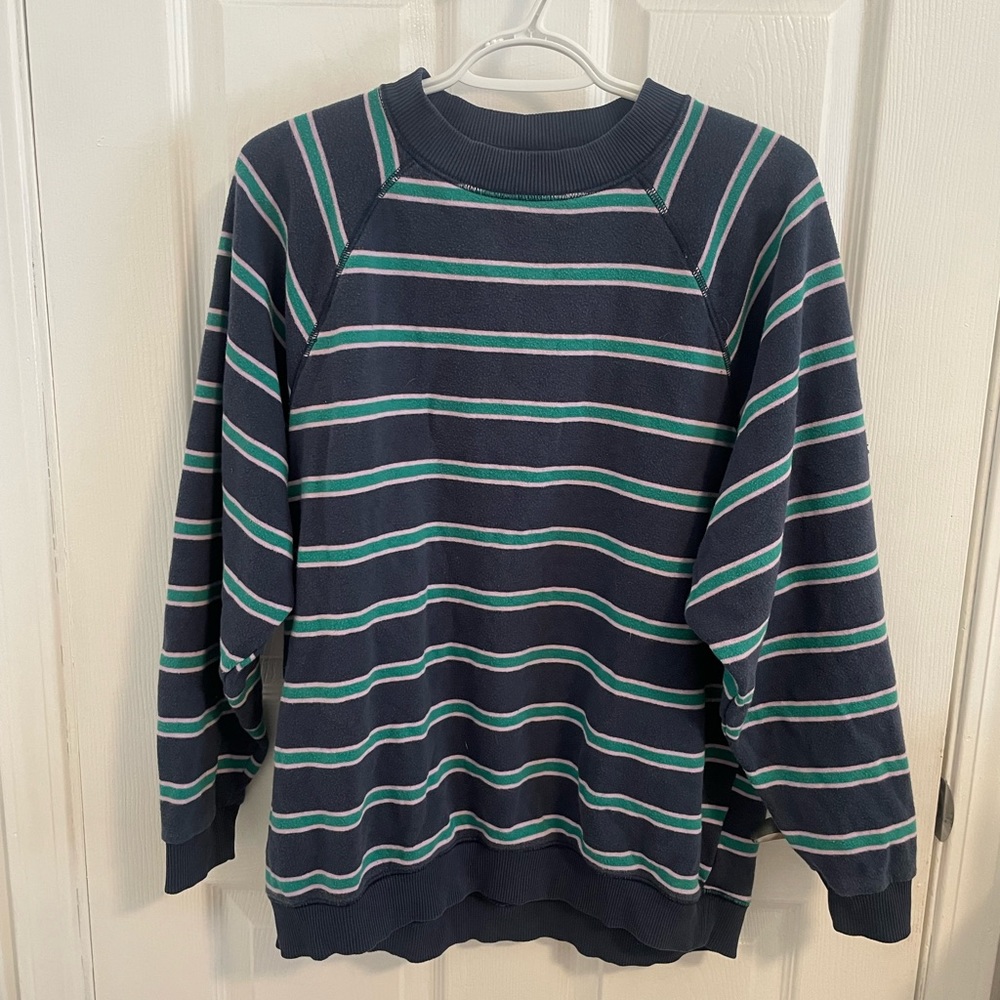 American Eagle Striped Crewneck